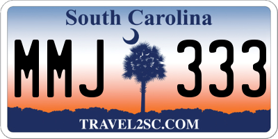 SC license plate MMJ333