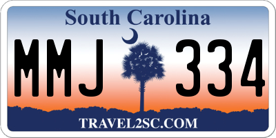 SC license plate MMJ334