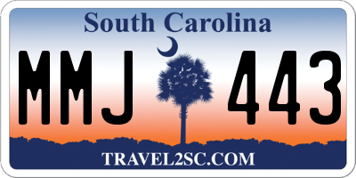 SC license plate MMJ443