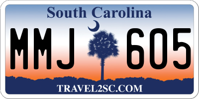 SC license plate MMJ605