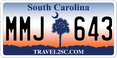 SC license plate MMJ643