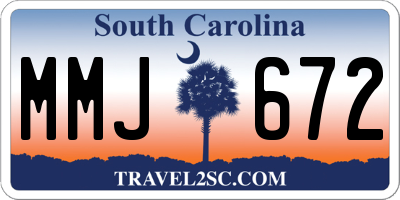 SC license plate MMJ672