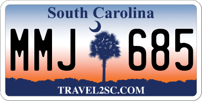 SC license plate MMJ685