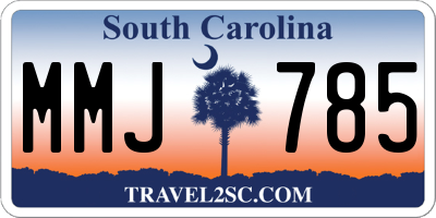 SC license plate MMJ785