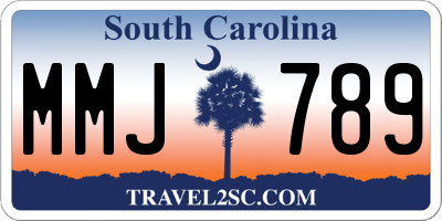 SC license plate MMJ789