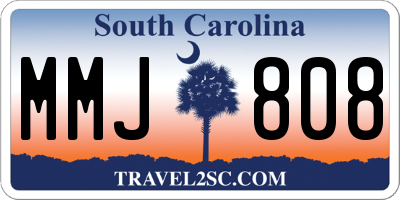 SC license plate MMJ808