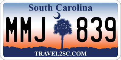 SC license plate MMJ839