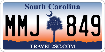SC license plate MMJ849