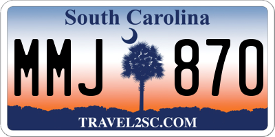 SC license plate MMJ870