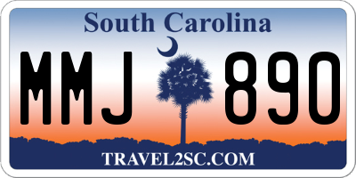 SC license plate MMJ890
