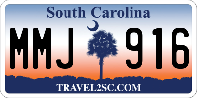 SC license plate MMJ916