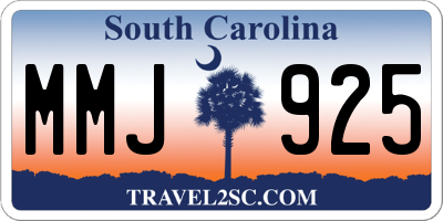 SC license plate MMJ925