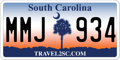 SC license plate MMJ934