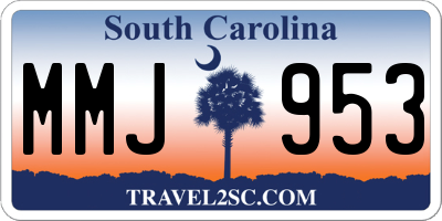 SC license plate MMJ953
