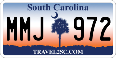 SC license plate MMJ972