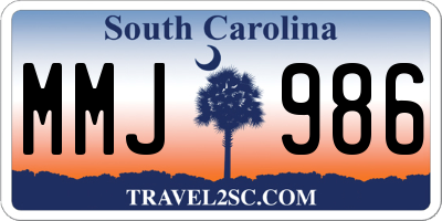SC license plate MMJ986