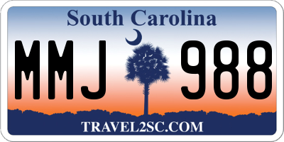 SC license plate MMJ988