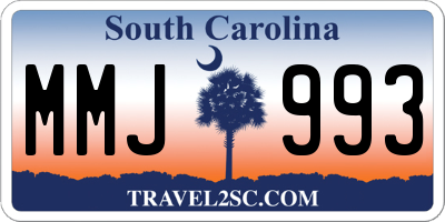 SC license plate MMJ993