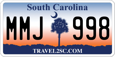 SC license plate MMJ998