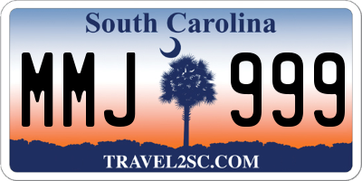 SC license plate MMJ999