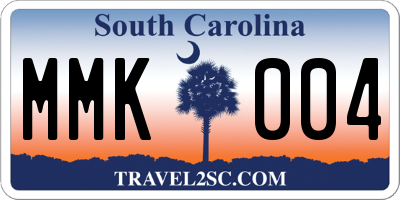 SC license plate MMK004