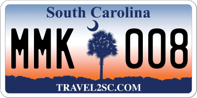 SC license plate MMK008