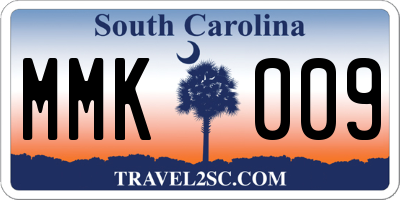 SC license plate MMK009