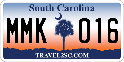 SC license plate MMK016
