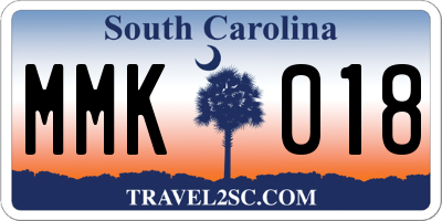 SC license plate MMK018