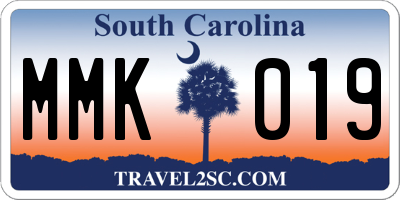 SC license plate MMK019