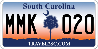 SC license plate MMK020