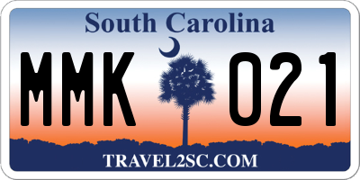 SC license plate MMK021
