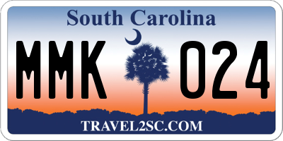 SC license plate MMK024