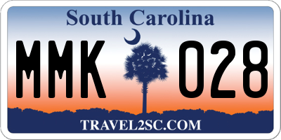 SC license plate MMK028
