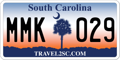 SC license plate MMK029