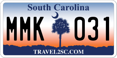 SC license plate MMK031