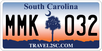 SC license plate MMK032