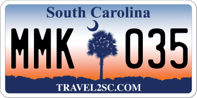 SC license plate MMK035