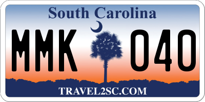 SC license plate MMK040
