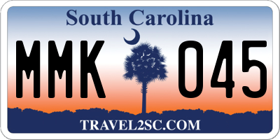SC license plate MMK045