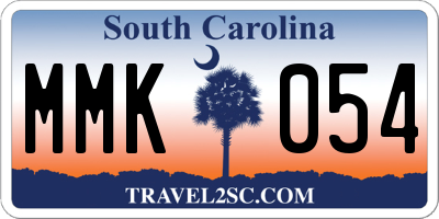 SC license plate MMK054