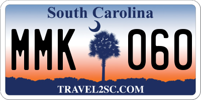 SC license plate MMK060