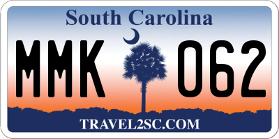 SC license plate MMK062