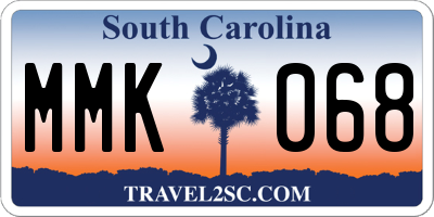 SC license plate MMK068