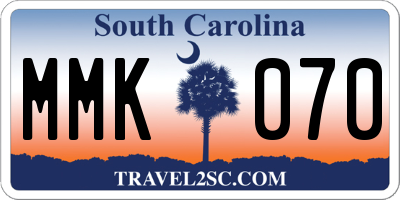 SC license plate MMK070
