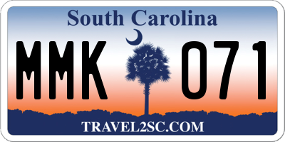 SC license plate MMK071