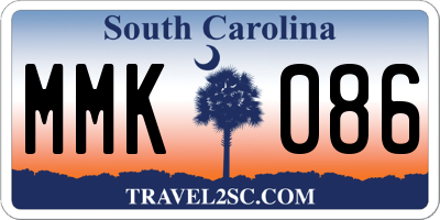 SC license plate MMK086
