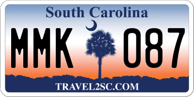 SC license plate MMK087