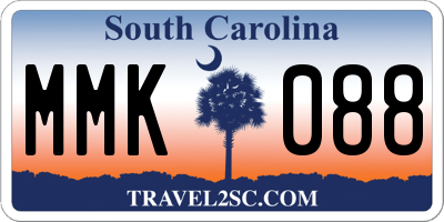 SC license plate MMK088