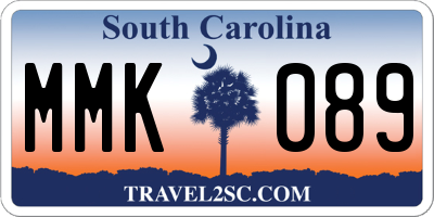 SC license plate MMK089